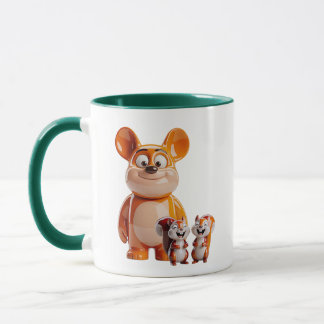 Bosdierfamilie Cute Cartoon Mok