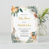 Bosdieronderzoek Baby shower Woodland Kaart (Staand voorkant)