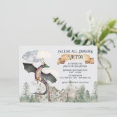 Bosdraak Birthday in betoverend sprookje Kaart (Staand voorkant)