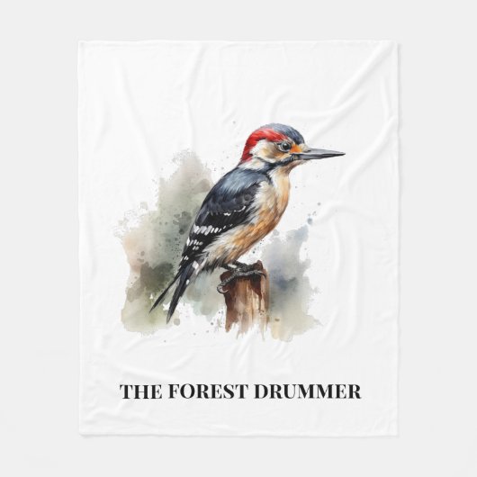 Bosdrummer knusse blokhutretraite fleece deken (Voorkant)