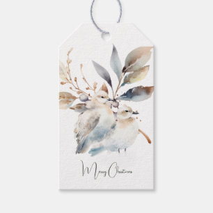Bosduif Kerstmis Cadeaulabel