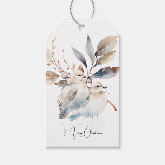 Bosduif Kerstmis Cadeaulabel (Voorkant)