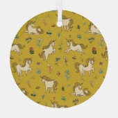 Boseenhoorn:  bloemmotief glas ornament (Achterkant)