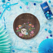 Bosegelhouten egel borden rustieke waterverf papieren bordje (Feest)