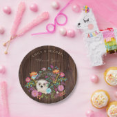 Bosegelhouten egel borden rustieke waterverf papieren bordje (Feest)