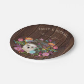 Bosegelhouten egel borden rustieke waterverf papieren bordje (Gekanteld)