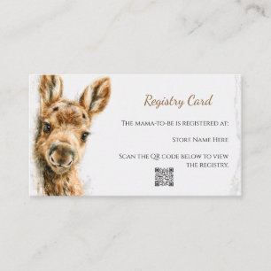 Boseland eland baby shower registratiekaart visitekaartje