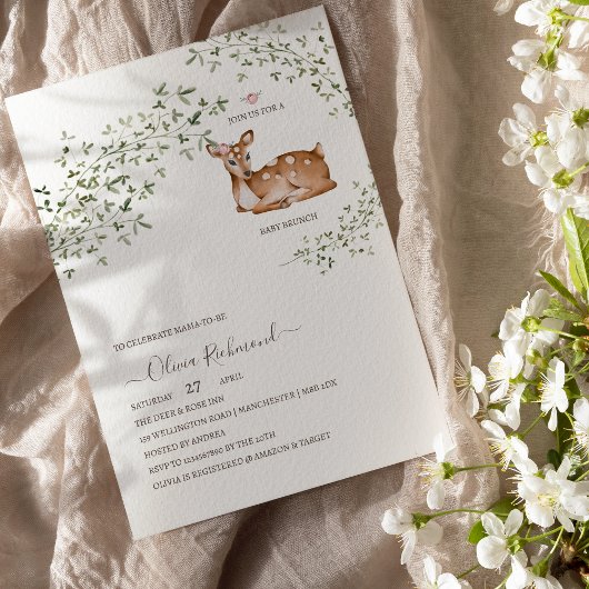 Boseland Herten Baby Shower Kaart