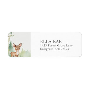 Boseland Herten Bos Baby Shower Retouradres Etiket