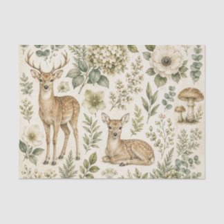 Boseland Herten Botanische Decoupage Cottagecore B Tissuepapier