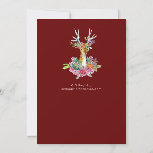 Boseland herten verjaardagsfeest uitnodigingen (Achterkant)