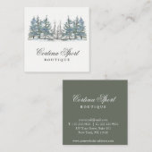 Boselegant van de bosmaakwinkel in het gebergte vierkante visitekaartje (Voorkant / Achterkant)