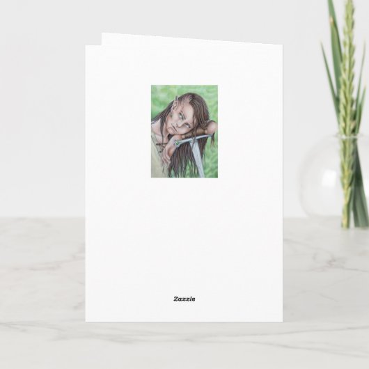 Boself, Elfen Krijger Verjaardag  Kaart (Achterkant)