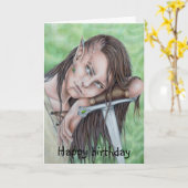 Boself, Elfen Krijger Verjaardag Kaart (Gele Bloem)