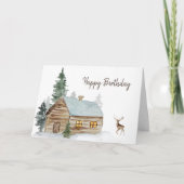 Bosenkool van het bos met Deer Birthday Bedankkaart (Voorkant)