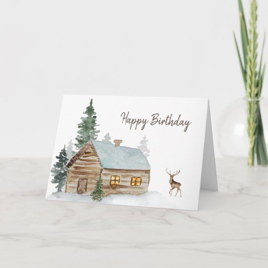 Bosenkool van het bos met Deer Birthday Bedankkaart (Voorkant)