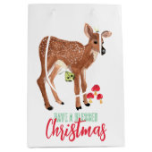 Bosfawn en rode paddenstoelen medium cadeauzakje (Voorkant)