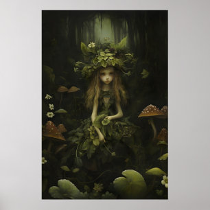Bosfee Botanische Print, Drieuwige Cottagecore Poster