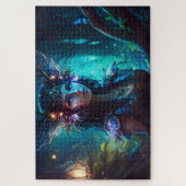 Bosfee heldere magische wezens vlindervlieg legpuzzel (Verticaal)