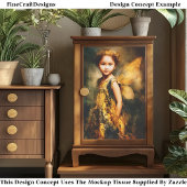 Bosfee-kind, bloemenkroon EG5L decoupage Tissuepapier