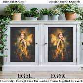Bosfee-kind, bloemenkroon EG5L decoupage Tissuepapier