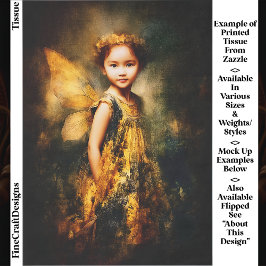 Bosfee-kind, bloemenkroon EG5R decoupage Tissuepapier