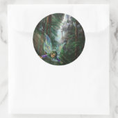 Bosfeeën en Waterval Kasteel Kunst Ronde Sticker (Tas)