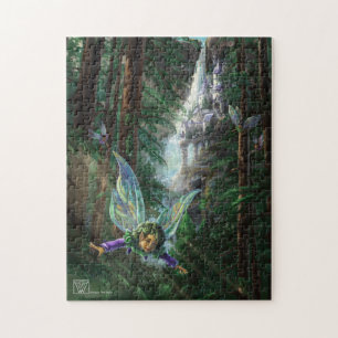 Bosfeeën en Waterval Kasteel Legpuzzel