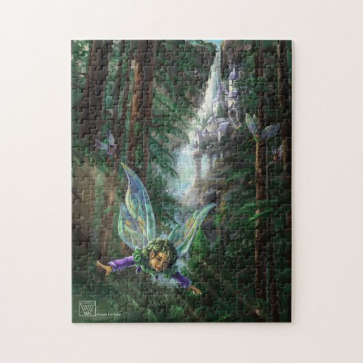 Bosfeeën en Waterval Kasteel Legpuzzel (Verticaal)