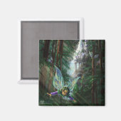 Bosfeeën en Waterval Kasteel Magneet (Voorkant / Achterkant)