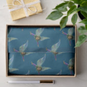 Bosfeeënpatroon op blauw tissuepapier (Geschenk)