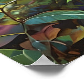 Bosfeeënprinses op Paddenstoel – Fantasievolle Kun Poster (Hoek)