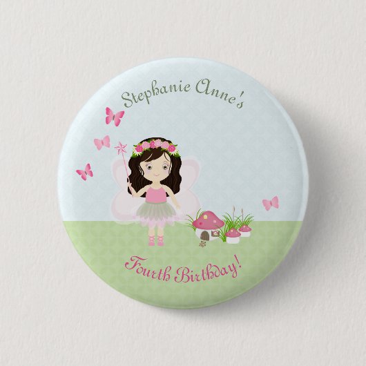 Bosfeeënprinses Ronde Button 5,7 Cm (Voorkant)