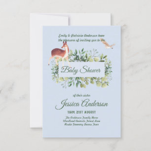 Bosflora en -fauna BABY SHOWER Uitnodigingen