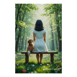 Bosfluisteringen – Sereniteit onder het Zonlicht Perfect Poster