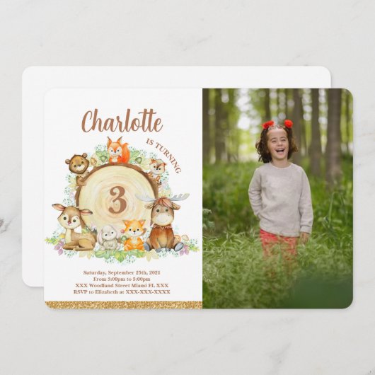 Bosfoto uitnodiging (Voorkant / Achterkant)