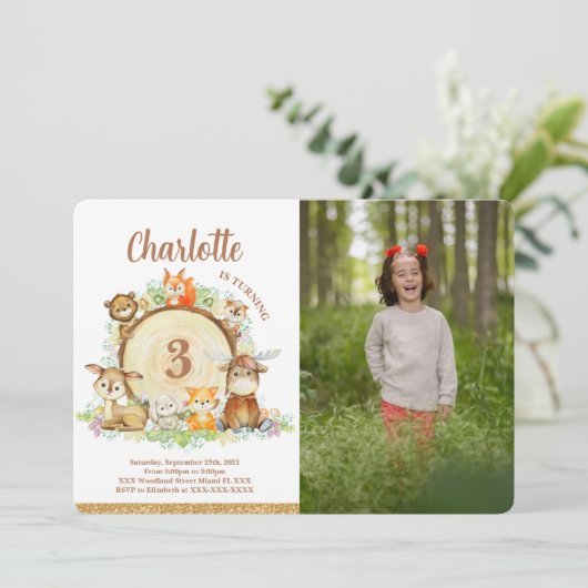 Bosfoto uitnodiging (Staand voorkant)