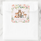  bosgebied Baby shower / blozend bloembos Vierkante Sticker (Tas)