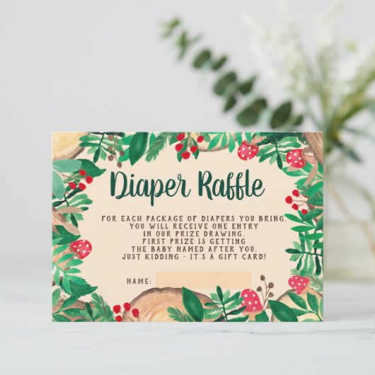 bosgebied groen hout diaper raffinaderij douche informatiekaartje (Staand voorkant)