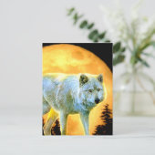 bosgebied moonlight volle maan wolf briefkaart (Staand voorkant)