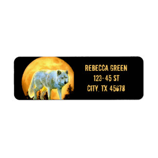 bosgebied moonlight volle maan wolf etiket