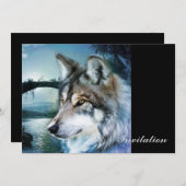 bosgebied moonlight volle maan wolf kaart (Voorkant / Achterkant)