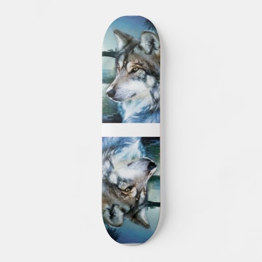 bosgebied moonlight volle maan wolf persoonlijk skateboard (Voorkant)