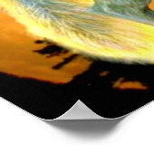 bosgebied moonlight volle maan wolf poster (Hoek)