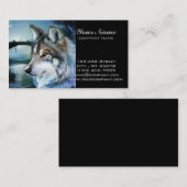 bosgebied moonlight volle maan wolf visitekaartje (Voorkant / Achterkant)