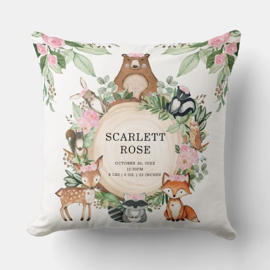  bosgebieden Girl Nursery Decor Kussen (Voorkant)