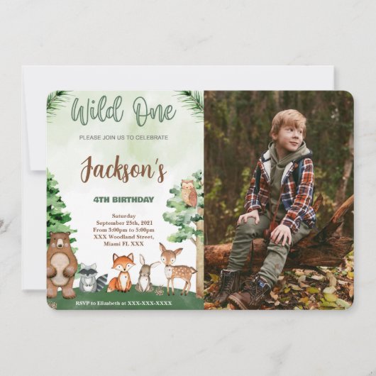 Bosgeboorte Foto Uitnodiging (Voorkant)