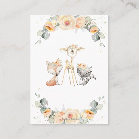 Bosgeel Bloemen Groene Luier Raffle Informatiekaartje (Achterkant)