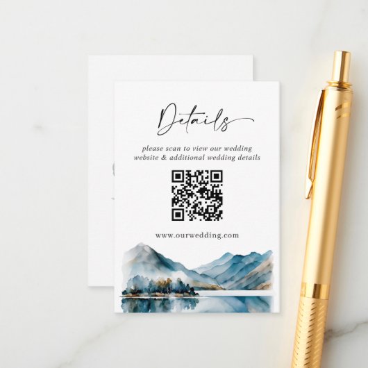 Bosgegevens over het Elegant Waterverf Mountain Informatiekaartje (Voorkant / Achterkant in situ)