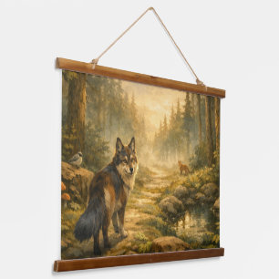 Bosgezellen Horizontale Wandtapijt Hangend Wandkleed